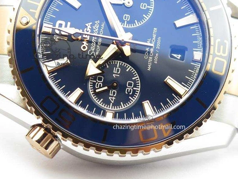 1224 FlexibleFit Seamaster Professional Chrono SS RG Blue Ceramic Blue Dial On SS RG Bracelet A 8211